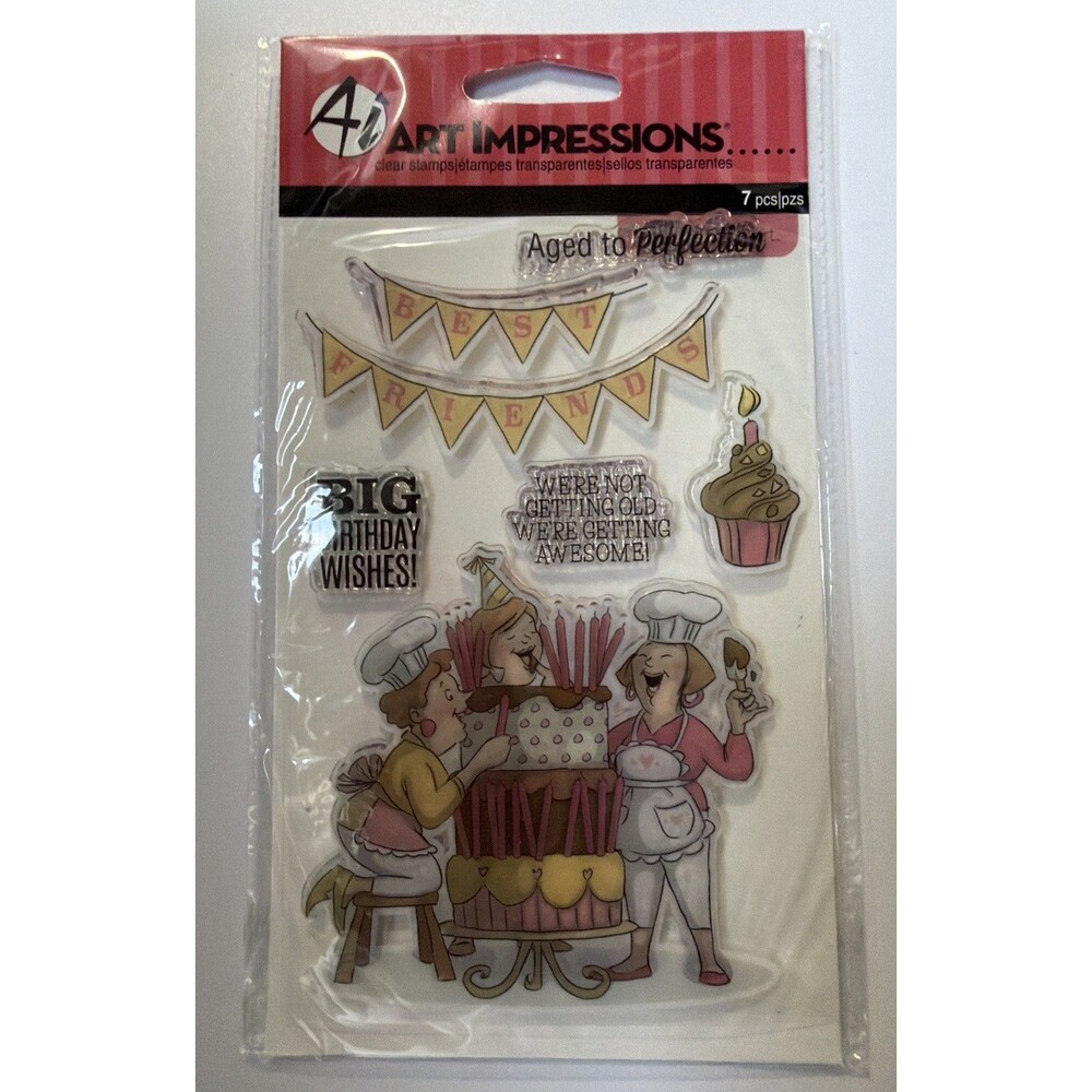 Art Impressions By Hampton BIG BIRTHDAY WISHES Clear Stamp Set SCO794